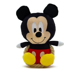 Dog Toy Squeaker Plush with Rope - Disney Mickey Mouse Chibi Sitting Pose