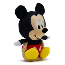 Dog Toy Squeaker Plush with Rope - Disney Mickey Mouse Chibi Sitting Pose