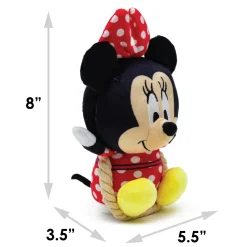 Dog Toy Squeaker Plush with Rope - Disney Minnie Mouse Chibi Sitting Pose