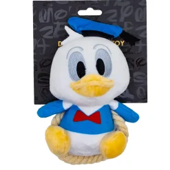 Dog Toy Squeaker Plush with Rope - Disney Donald Duck Chibi Sitting Pose