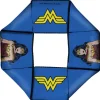 Dog Toy Squeaky Octagon Flyer - Wonder Woman JL Rebirth Pose WW Icon Blue