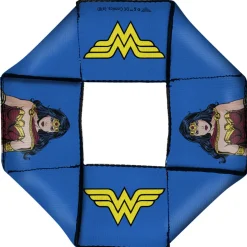 Dog Toy Squeaky Octagon Flyer - Wonder Woman JL Rebirth Pose WW Icon Blue
