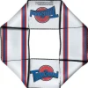 Dog Toy Squeaky Octagon Flyer - Space Jam TUNE SQUAD Logo Stripe White Red Blue