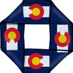 Dog Toy Squeaky Octagon Flyer - Colorado Flag Centered