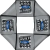 Dog Toy Squeaky Octagon Flyer - BUILT FORD TOUGH Logo3 Gray/Silver Gradient/Blue