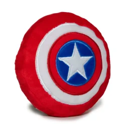Dog Toy Squeaky Plush - Captain America Shield Red White Blue White