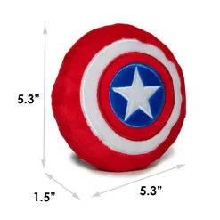 Dog Toy Squeaky Plush - Captain America Shield Red White Blue White