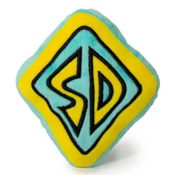 Dog Toy Squeaky Plush - Scooby Doo SD Dog Collar Logo Blue Yellow