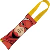 Dog Toy Squeaky Tug Toy - Flash Face + Flash Icon CLOSE-UP Red Yellow