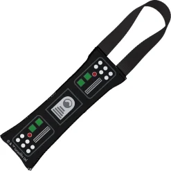 Dog Toy Squeaky Tug Toy - Star Wars Darth Vader Face CLOSE-UP + Utility Belt Elements - BLACK Handle Webbing