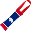 Dog Toy Squeaky Tug Toy - Wyoming Flags Bison Silhouette - RED Handle Webbing
