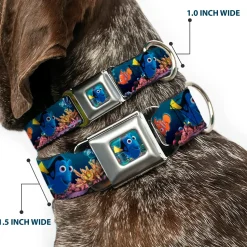 Dory Pose Full Color Seatbelt Buckle Collar - Dory Poses & Friends Under the Sea