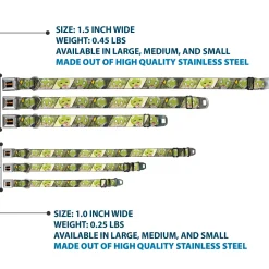 DR. STONE Title Logo Full Color Black/Orange Seatbelt Buckle Collar - DR. STONE Title Logo and Suika Pose Blocks