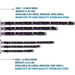 Dragon Maleficent Full Color Black Purple Seatbelt Buckle Collar - Maleficent & Diablo Black Roses/Purples