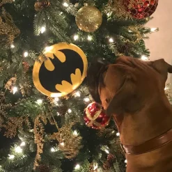 DTPT-BMDV Dog Toy Squeaky Plush - Batman Bat Icon Yellow Black