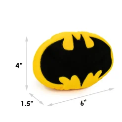 DTPT-BMDV Dog Toy Squeaky Plush - Batman Bat Icon Yellow Black