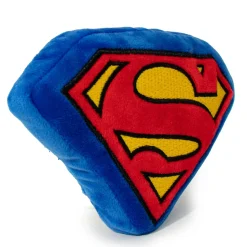 DTPT-SMBB Dog Toy Squeaky Plush - Superman Shield Blue Red Yellow