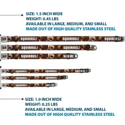 Dug Tongue Out Pose Full Color Black Seatbelt Buckle Collar - Dug 3-Poses/SQUIRREL! Brown/Yellow/White