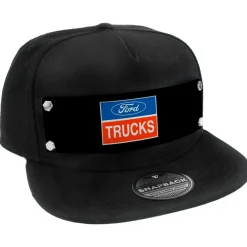Embellishment Trucker Hat BLACK - FORD TRUCKS Logo2 Black/White/Blue/Red
