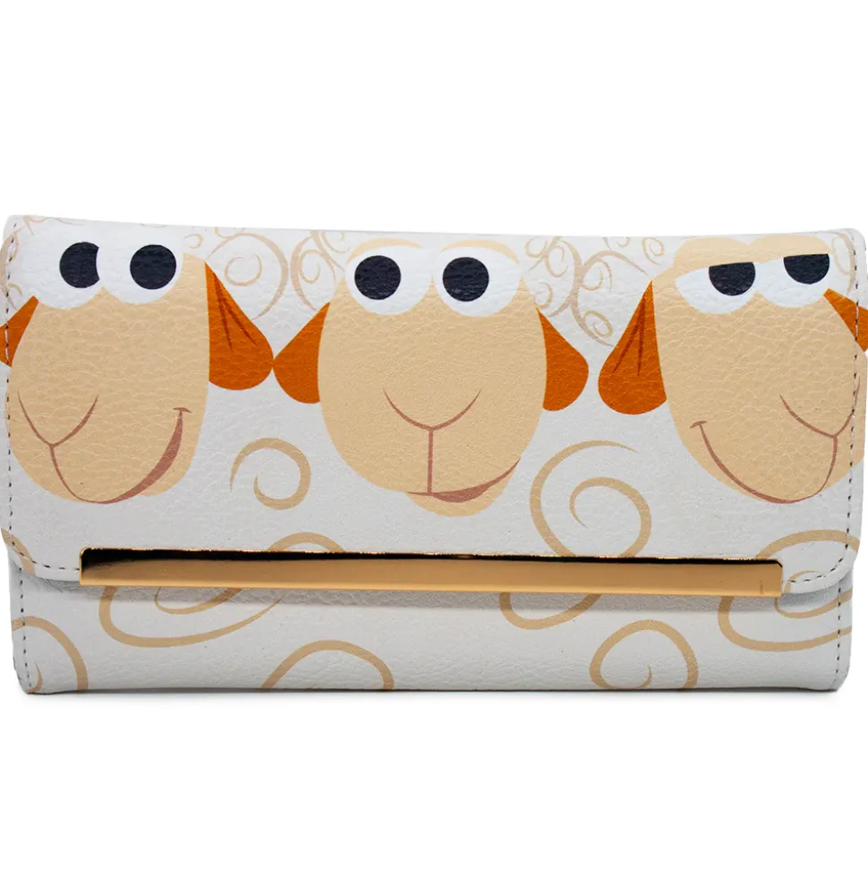 Envelope Fold Over Wallet PU - Toy Story Sheep Trio Billy Goat and Gruff Pose White Tan
