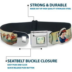 Evil Queen Face CLOSE-UP Full Color Seatbelt Buckle Collar - Snow White/Dwarves/Old Witch/Evil Queen Scenes