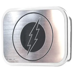 Flash Logo Framed Brushed Silver/Black - Chrome Rock Star Buckle