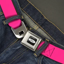 Ford Emblem Seatbelt Belt - Neon Pink Webbing