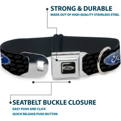 Ford Emblem Seatbelt Buckle Collar - Ford Oval REPEAT w/Text