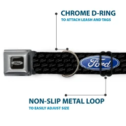 Ford Emblem Seatbelt Buckle Collar - Ford Oval REPEAT w/Text