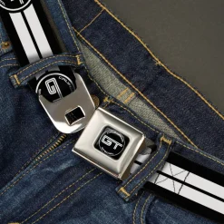 Ford GT CALIFORNIA SPECIAL Emblem Full Color Black White Seatbelt Belt - Ford GT CALIFORNIA SPECIAL Emblem Stripe Black/White Webbing