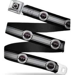FORD GT CALIFORNIA SPECIAL Emblem Full Color Black Silvers Seatbelt Belt - FORD GT CALIFORNIA SPECIAL Emblem Stripe Black/Gray/Silvers Webbing