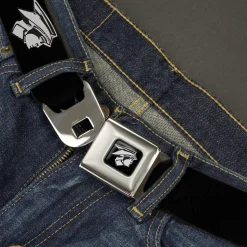 Ford Mercury Head Emblem Full Color Black White Seatbelt Belt - Ford Mercury Head Emblem Black/White Webbing