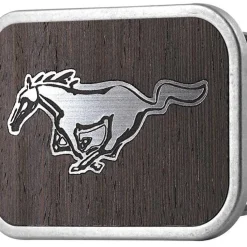 Ford Mustang Framed Marquetry Black Walnut/Metal - Matte Rock Star Buckle