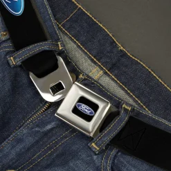 Ford Oval Full Color Black Blue Seatbelt Belt - Ford Oval Logo REPEAT Webbing