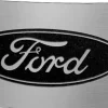 Ford Oval Rock Star Buckle - Brushed Silver/Black