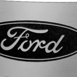 Ford Oval Rock Star Buckle - Brushed Silver/Black
