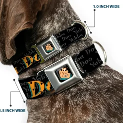 Fred Face Full Color Black Seatbelt Buckle Collar - Fred Face/Pose YABBA DABBA DOO Black/Gray/Orange