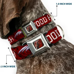 Freddy's Blade Hand Full Color Black/Blood Splatter Seatbelt Buckle Collar - A NIGHTMARE ON ELM STREET/SPRINGWOOD Freddy Pose Black/Red/White