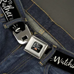 Friends Couch I'D RATHER BE WATCHING FRIEND THE TELEVISION SERIES Full Color Black/White/Multi Color Seatbelt Belt - Friends I'D RATHER BE WATCHING FRIEND THE TELEVISION SERIES Black/White/Multi Color Webbing