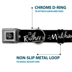 Friends Couch I'D RATHER BE WATCHING FRIEND THE TELEVISION SERIES Full Color Black/White/Multi Color Seatbelt Buckle Collar - Friends I'D RATHER BE WATCHING FRIEND THE TELEVISION SERIES Black/White/Multi Color