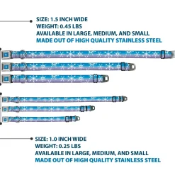 Frozen II Snowflake Full Color Blue/White Seatbelt Buckle Collar - Frozen II Snowflakes Blues/Purples/White