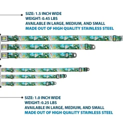 Frozen Sun2 Royal Full Color Blue/Yellows Seatbelt Buckle Collar - Olaf Garden Scenes