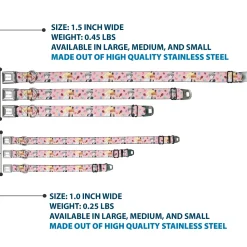 FRUITS BASKET Title Logo Full Color White/Purple Seatbelt Buckle Collar - Fruits Basket Kyo and Yuki Easter Themed Animage Poster Pose Pink