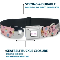 FRUITS BASKET Title Logo Full Color White/Purple Seatbelt Buckle Collar - Fruits Basket Kyo and Yuki Easter Themed Animage Poster Pose Pink