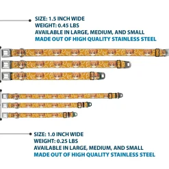 FRUITS BASKET Title Logo Full Color White/Purple Seatbelt Buckle Collar - Fruits Basket Chibi Kyo Soma Face and Kimono Cat Icon Orange/White