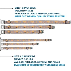 FRUITS BASKET Title Logo Full Color White/Purple Seatbelt Buckle Collar - Fruits Basket Chibi Kyo Soma and Cat Scattered Blue/Orange