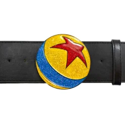Glitter Pixar Luxo Ball Enamel Cast Buckle - Black PU Strap Belt