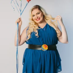 Glitter Pixar Luxo Ball Enamel Cast Buckle - Black PU Strap Belt