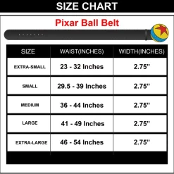 Glitter Pixar Luxo Ball Enamel Cast Buckle - Black PU Strap Belt