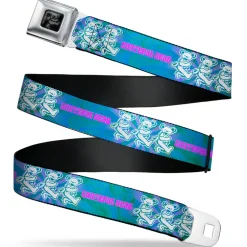 Grateful Dead Bear Seatbelt Belt - GRATEFUL DEAD Dancing Bear Trio Rays/Swirl Blues/Purples/Pink/White Webbing